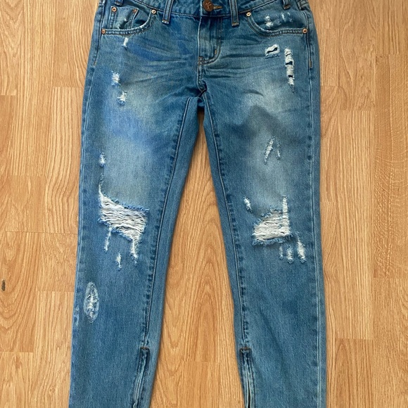 💥🎉HP!!!❤️‍🔥💥ONE X ONE TEASPOON FREEBIRDS 7/8 Length zipper ankle jeans - Picture 2 of 6
